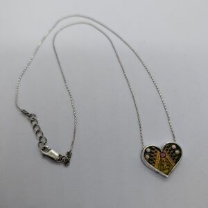 Silver 925 Heart Pendant Necklace By Ester Shahaf